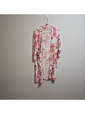 Floral Pink and White Robe S/M